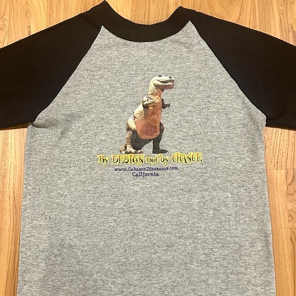 Cahazon CA Tyrannosaurus Dinosaur Raglan 3/4 Length Sleeves Tee Youth Small - Picture 2 of 9